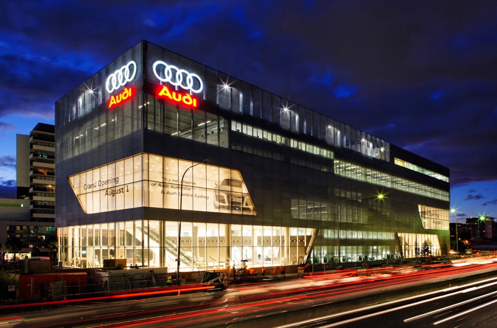 Audi's multimillion dollar Sydney dealership, presumably paid for with sunshine and lollipops rather than the massive profits it makes here in Australia.